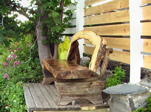 The old lintel cleaned up nice and became a bench