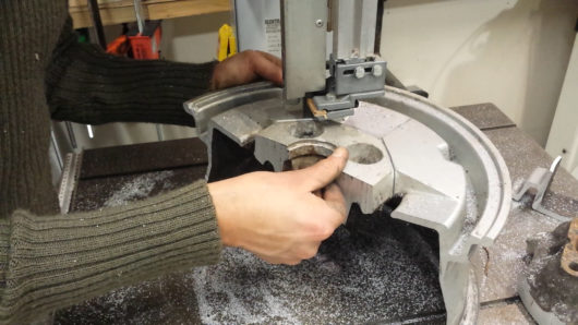 Cutting up a scrap alloy wheel