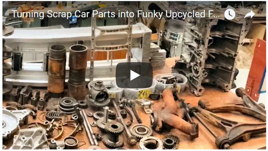 Upcycled car parts to furniture video