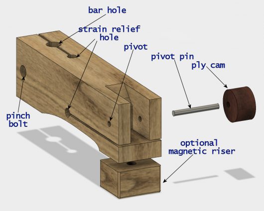 Wooden quick clamp head diagram