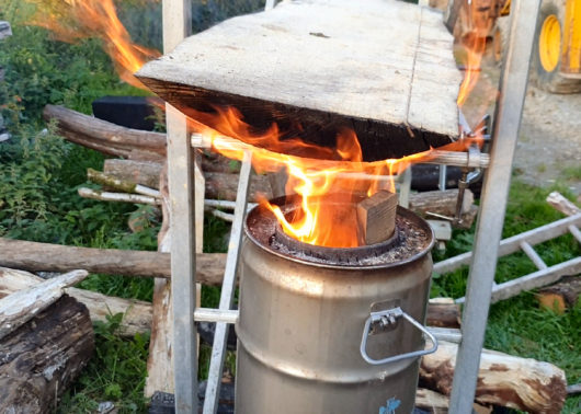 Durability charring the raised bed walls